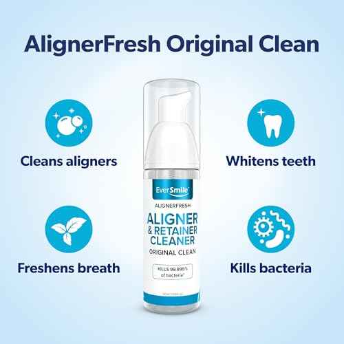 EverSmile AlignerFresh Original Clean Foam ? Cleaner Compatible w/Invisalign and All Clear Aligners & Retainers ? Eliminates Bacteria, Whitens Teeth, Fights Bad Breath ? 25ml (1 Pack)