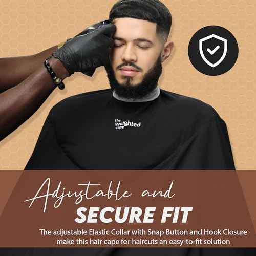 4lb Cape (Teenager/Adult) ? Weighted Hair Cutting Barber Cape with Elastic Collar, Waterproof Salon Cape for Added Comfort, Perfect for Barber & Hairstylist (67 x 60 in)