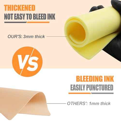 10Pcs Tattoo Practice Skins, 3mm Thick Fake Skin 6"x8" - Realistic Reusable Silicone Sheet for Beginners & Professional Artists Tattoo Skin with Storage Box