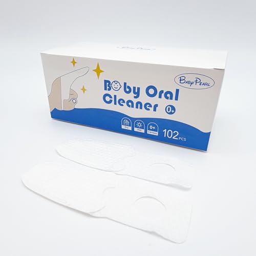 102PCS Baby Tongue Cleaner, Disposable Newborn Finger Toothbrush, Soft Gauze Baby Mouth Cleaner for Infant Gum Teeth Cleaning, Wet&Dry Mouth Cleaner for 0-36 Months Babies