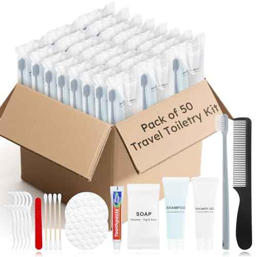 Hygiene Kits and Bulk Convenience Kits Feature Double-Sealed Individual Packaging. Personal Hygiene Kits are Suitable for Hotels, Camping, Home Use, and Travel (50-Pack)
