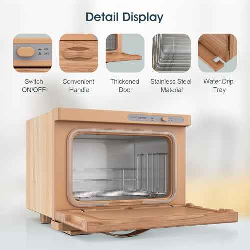 Towel Warmer Cabinet, 8L Hot Spa Small Towel Warmer Heating Use for Facial Spa, Hair Beauty, Salon Equipment and Home - Wood