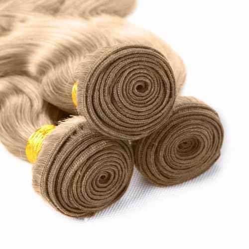 #22 Blonde Bundles Human Hair Body Wave Bundles 16 18 20 Inch Human Hair Weave 3 Bundle Unprocessed Brazilian Virgin Hair Ash Blonde Body Wave Human Hair Extensions 50 Grams/Bundle
