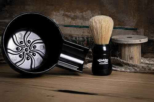 The Goodfellas' smile, Shave & Lather Bowl – Durable Impact‑Resistan Resin, Built‑In Brush Rest, 4.9″ Diameter – Perfect for Traditional Wet Shaving (Black)