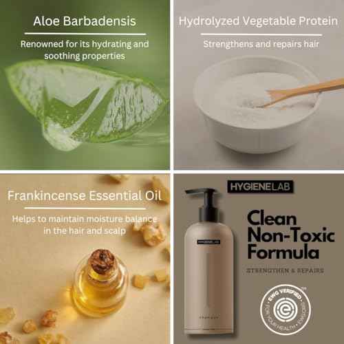 HygieneLab Shampoo - EWG Verified Non-Toxic Formula, Fragrance-Free & Paraben-Free, Gentle Cleanse for All Hair Types, Premium Quality(16.9 fl oz)