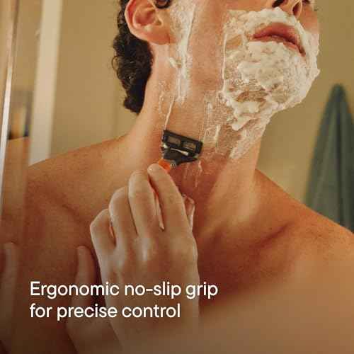 Harry's Original Shaving Kit for Men - Razor Handle, 5 Razor Blade Refills, Foaming Shave Gel, and Travel Blade Cover - German Engineered - Ember