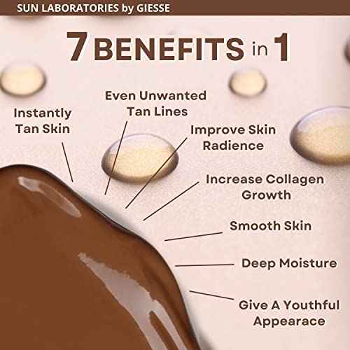 Sun Laboratoreis By Giesee Ultra Dark Self Tanner Lotion 32 oz With Tanning Mitt - Extra Dark Self Tanner, Self Tanning Lotion, Sunless Tanner, Travel Self Tanner, Natural Organic, Self Tanning Mitt