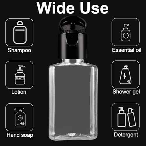 100PCS Travel Size Bottles 1oz Mini Travel Shampoo Bottles Small Plastic Empty Bottles, Refillable Cosmetic Containers with Flip Cap Clear Portable Small Bottles for Liquid, Lotions, Toner, Body Soap
