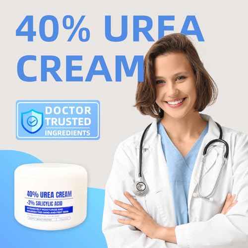 40% Urea Cream with 2% Salicylic Acid ? Foot, Hand & Heel Cream for Dry, Cracked Skin, Callus & Rough Elbows ? Intensive Moisturizing Lotion for Feet, Hands & Knees ? 6oz