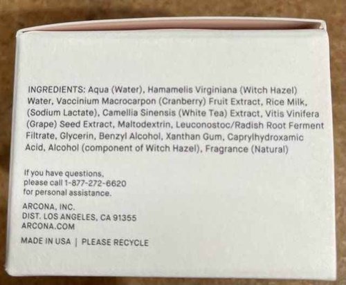ARCONA Triad Pads - Cold Processed Cranberry and Rice Toner, Brightening Toner Pads for Face, 45 Facial Toner Pads. Made in The USA.