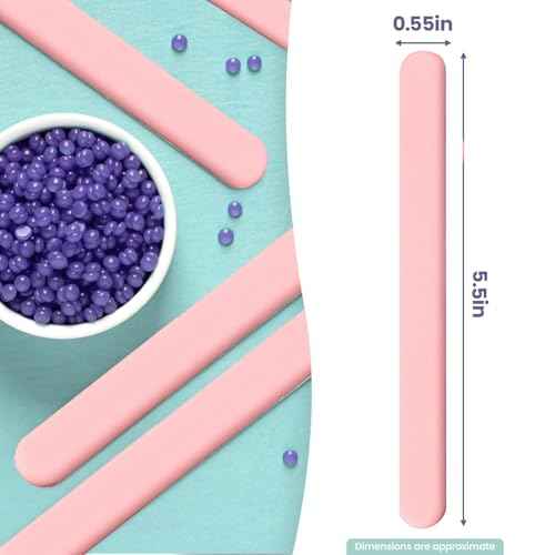 6Pcs silicone wax applicator Non-stick Waxing Applicator Hair Removal Sticks Applicator Spatula Reusable Hard Wax Scraper for Home Salon Body Use (Pink)