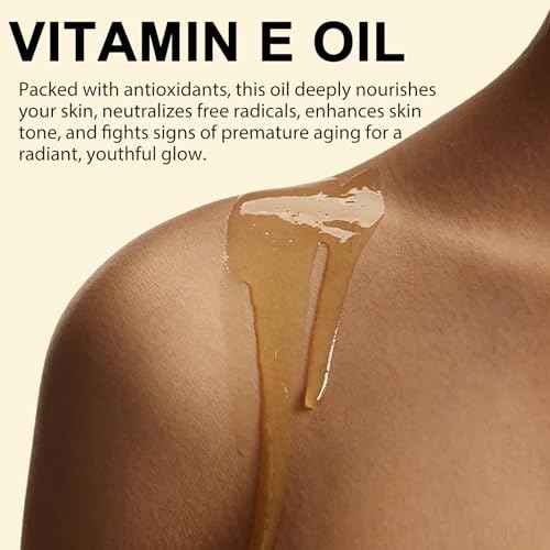 Vitamin E Oil,100% Pure & Natural Oil for Skin, Face, Hair & Nails, Body Bath for Moisturizing Dry Skin, Non-GMO & Vegan