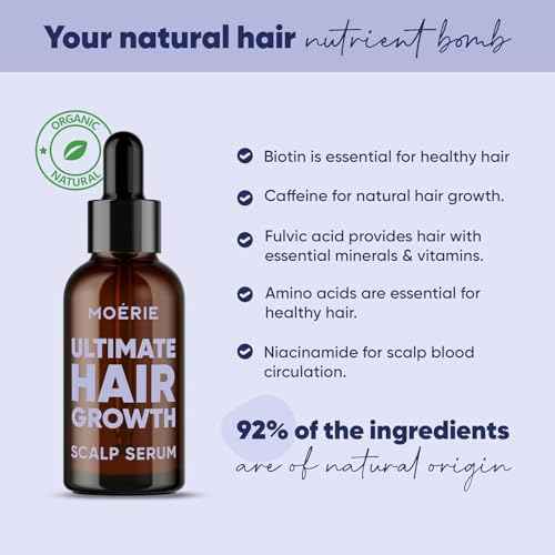 MOERIE Ultimate Hair Growth Serum for Natural Hair Regrowth & Thickening - Anti Thinning & Hair Loss Treatment for Women - Rapid Hair Growth Products (1.69 Fl Oz (Pack of 3))