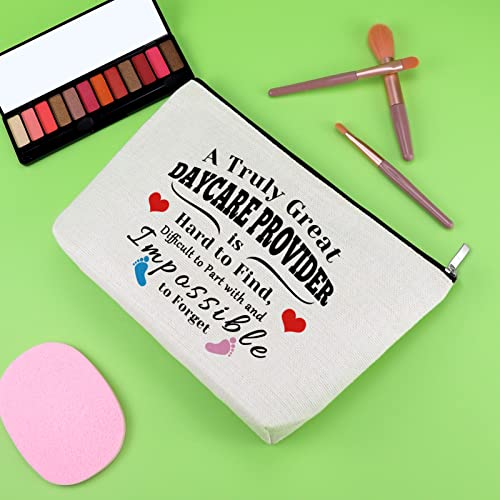 Daycare Provider Appreciation Gift Teacher Gift for Women Cosmetic Bag Makeup Bag Thank You Gift Childcare Provider Gifts Childhood Educators Gift Teacher's Day Christmas Birthday Gifts