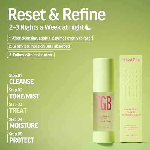 Pore Refining LHA PHA Skin Drink Serum ? Korean HA Serum for Face 1.01 fl oz | Exfoliating & Hydrating Treatment for Oily Skin, Enlarged Pores & Uneven Skin Texture
