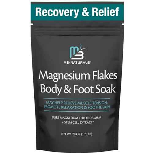 Magnesium Soak for Sports Recovery - Fast Acting Magnesium Bath Soak with Dead Sea Salt & MSM for Tired Feet & Sore Muscles - Replenishing Mineral Bath Salt for Full Body Relief (Fragrance Free) by M3