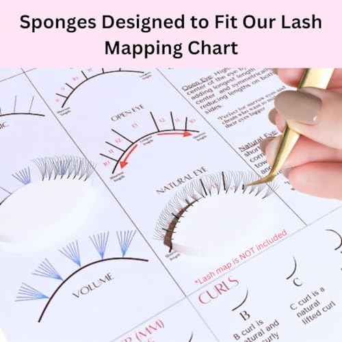 20 PCS Lash Sponges for Practice, Eye Shaped Practice Sponge, Lash Map Sponge, Eyelash Extension Beginners Supplies Kit, Cosmetic Makeup Sponge, Disposable, Eyelash tools(LEES A.M.)