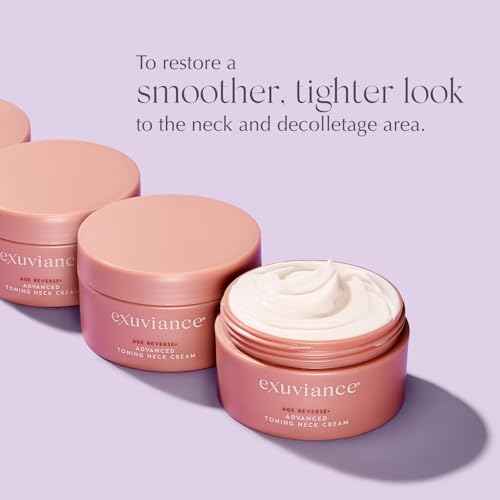 EXUVIANCE AGE REVERSE+ Toning and Firming Neck Cream, Tightens Fine Lines and Wrinkles, Evens Tone, Anti-Aging D?colletage Moisturizer with Advanced Peptide Formula, Bakuchiol, Vitamin E, 4.4 oz