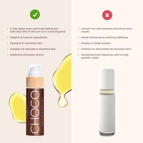 COCOSOLIS CHOCO Suntan & Body Oil XL - Organic Tanning Oil - Deep Chocolate Tan - Tanning Lotion Accelerator for Indoor and Outdoor Tanning Beds (6.76)