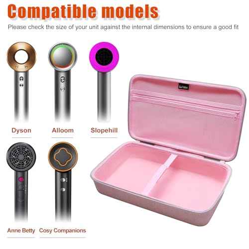 L LTGEM Hair Dryer Case Compatible with Dyson Supersonic Hair Dryer, Laifen SE/SE Lite, Slopehill 1902, Cosy Companions ZCY883, ANNE BETTY Blow Dryer Cases, Blow Dryer Storage Cases, Black(Case Only)