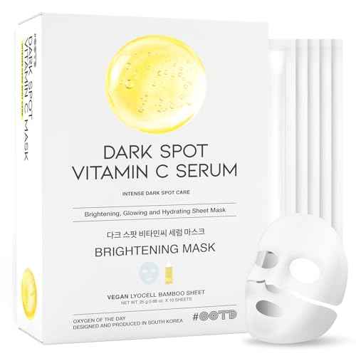 #OOTD Vitamin C Revitalizing Hydrating Sheet Mask (10pcs) - Face Mask Korean Skincare Facial Sheet Masks for Even-Looking Skin Tone & Radiance