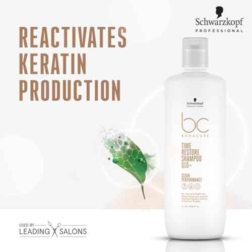 Schwarzkopf BC Bonacure Time Restore Micellar Shampoo Q10+, 33.8 Ounce | 1L