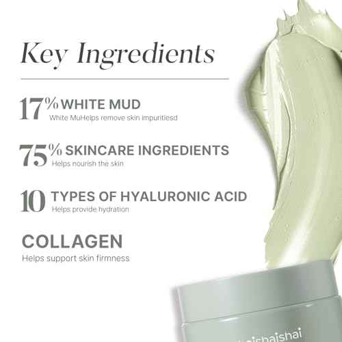 shaishaishai ALOE PDRN Cooling Mud Face Mask, Vegan Collagen Cream Clay Mask with Kaolin & Bentonite, Hydrating & Pore Care, Instant Cooling, Korean Skincare, 3.38 Fl Oz