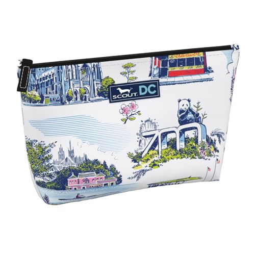 SCOUT Twiggy Makeup Bag, Slim Water-Resistant Pouch Zips Shut, Wipes Clean, Packs Easily