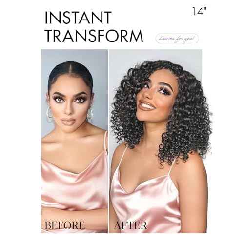 LUVME HAIR 100% Human Hair Wigs Curly Deep Wave Glueless Lace Front 12 Inches, Pre Cut Plucked Hd Lace Short Wig Ready To Go Natural Color Straight Bleached Knots Side Part Black Wigs