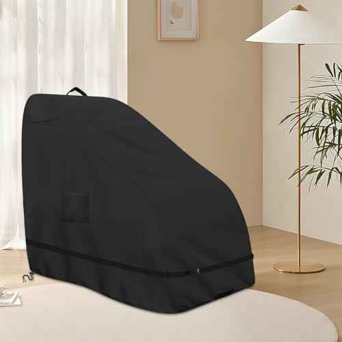 Roasivi Massage Chair Cover Waterproof Massage Chair Full Body Protector Zero Gravity Armchair Cover 420D Oxford Fabric with Drawstring and Buckle 63"L x 39.5"W x 55.5"H Black