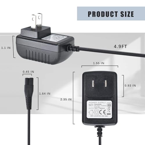 Replacment Charger for BaByliss PRO Trimmer, 4.5V Power Adapter Compatible with BaByliss Hair Clippers Model PRO FX870 FX788 FX787 FXSSM FX820 FX726 FX825 Shaver Charging Cord