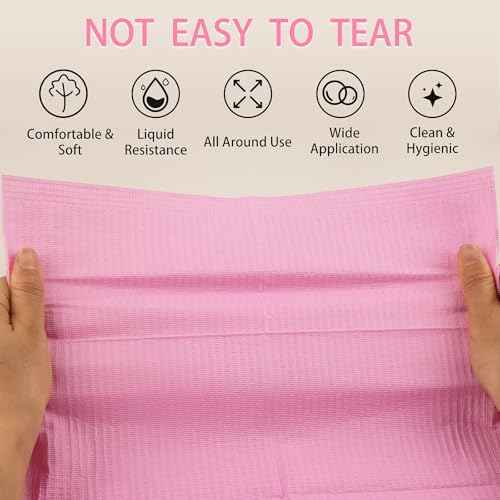 160pcs Disposable Nail Mats Foldable Nail Paper Towels, Table Acrylic Nail Practice Sheet, 3 Ply Waterproof Clean Nail Table Practice Mat for Salon Manicure Tattoo,Nail Art Accessories 13"x18"(Pink)