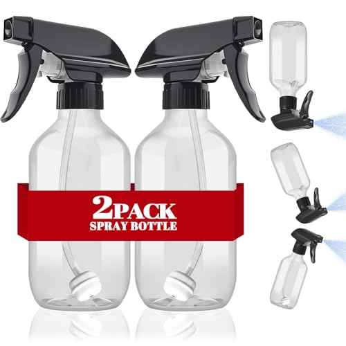 AMORIX Plastic Spray Bottles 2 Pack 360¡Æ Water Spray Bottle for Cleaning 10 oz/300 ml Upside Down Spray Bottle Small Mister Squirt Bottle with Adjustable Nozzle for Hair, Cooking, Plant, Pet