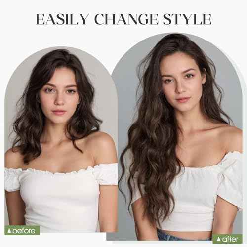 Halo Hair Extensions Real Human Hair Invisible Wire Extensions with Transparent Fish Line Wavy Curly Halo Clip in Human Hairpieces Medium Brown 18 Inch