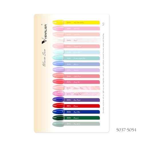 VENALISA V3 Gel Nail Polish Kit of 22 Pcs With Color Display Card Red Blue Green Yellow Pink Gel Polish Set Soak Off Salon Nail Art DIY at Home Manicure