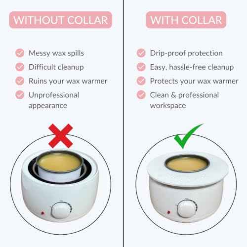 Reusable Non-Stick Silicone Wax Collars for Wax Pot ? Fits All 14-16 oz Wax Cans & Warmers ? Wax Warmer Collars for Easy, Mess-Free Cleaning (White, 1pc)