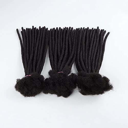 Orientfashion Human Hair Natural Color Handmade Crochet Afro Hair Soft Dreadlocks Extensions 0.6cm Thickness (10inch-0.6cm（Pack of 20Locs）)