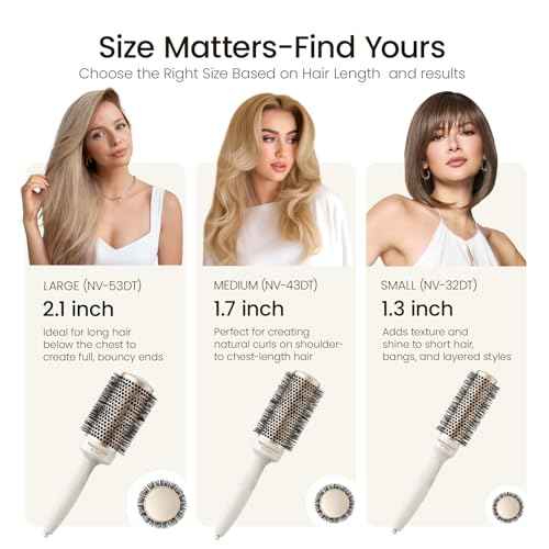 AIMIKE Round Brush for Blow Out, NaturaVol Medium Round Hair Brush for Fine Hair with Nano Thermal Ceramic Tech, for Blow Drying & Styling, Adds Volume & Smoothness (1.7 Inch Barrel, 2.5 Inch Bristle)