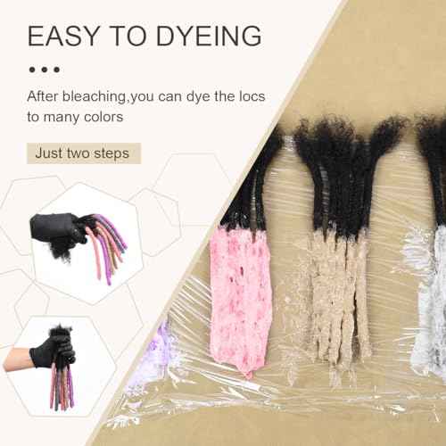 DAIXI 0.2cm & 0.4cm & 0.6cm & 0.8cm Thickness 8 Inch 60 Strands 100% Real Human Hair Dreadlock Extensions for Man/Women Permanent Loc Extensions Bundles Can Be Dyed Bleached Curled and Twisted