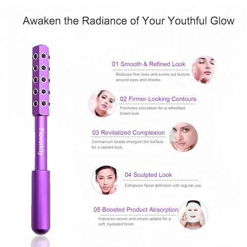 Beauty Sculptor Roller ? 30 Germanium Massage Nodes for Facial Massager & Glow | Compact Beauty Tool for Lifting and Skin Care,Facial Roller (Purple, 1 PCS)