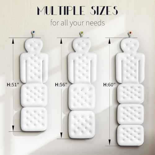 Full Body Bath Pillow for Bathtub, Thick Bathtub Cushion with Laundry Bag, Luxury Tub Pillow for Bath for Headrest Neck and Back Support White 56" x 16"