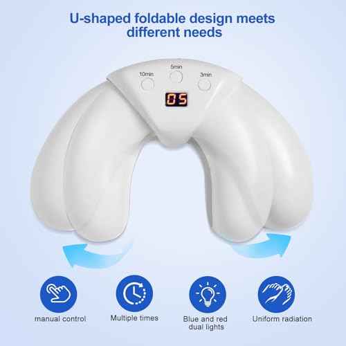 Dispositivo de limpieza de hongos de u?as, dispositivo de l?mpara de hongos de u?as plegables adecuado para m?ltiples u?as y u?as de los pies, tratamiento simple y eficaz en casa