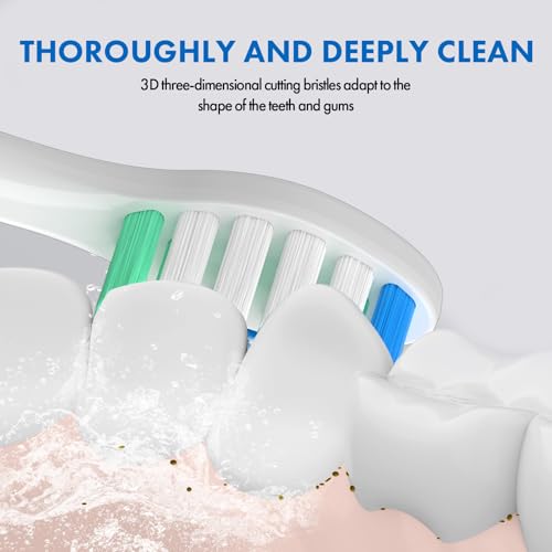 Replacement Toothbrush Heads Compatible with Philips Sonicare£º10 Pack Soft Replacement Electric Brush Head for 4100 5100 6100 HX9023/65 W Optimal Plaque Control Snap-on System