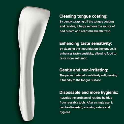 Dr. Emma Tongue Scraper, 120 Count, Disposable Tongue Cleaner for Adults, Paper Hygienic Scraper, Clean Tongue, Promote Fresh Breath (Pack of 2)