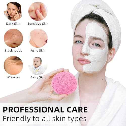 120-Count Compressed Facial Sponges|Kickleen 100% Natural Cellulose Cosmetic Spa Sponges for Daily Facial Cleansing|Makeup And Mask Removal|Exfoliating|Skin Massage|Pore Exfoliation (120 Count (Pink))