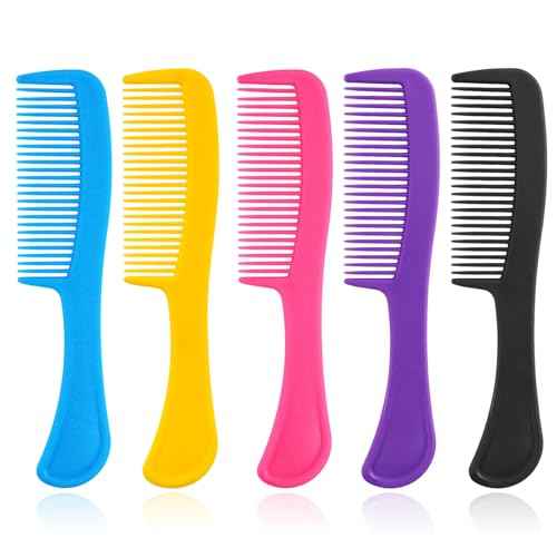 50 pcs Combs In Bulk Individually Wrapped, Colorful Hair Combs, Bulk Combs For Homeless Individually Wrapped For Women,Kids,Hotel,Airbnb,Shelter,Homeless(black,yellow,pink,blue,purple)