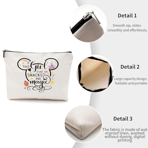 2 Pcs Cartoon Mouse Makeup Bags for Women, Cute Travel Cosmetic Bag, Large Capacity Waterproof Toiletry Bag with Zipper, Birthday Gifts for Her