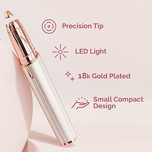 Finishing Touch Flawless Brows Eyebrow Hair Remover Electric Razor for Women with LED Light for Instant and Painless Hair Removal