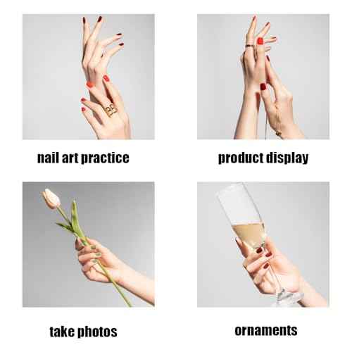 Realistic Life Size Silicone Female Hand Mannequin for Jewelry Display Nail Art Practice Photography Flexible Fingers Durable Lifelike Fake Hand Model (Pair Hand Without Skeleton, Brown)