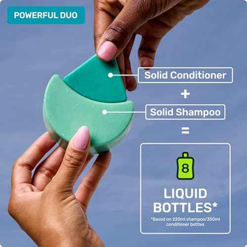 Ethique Beauty Curl-Defining Shampoo & Conditioner Bar Set for Thick, Curly Hair with Shea Butter - Plastic-Free, Vegan, Cruelty-Free - 2 Pack
